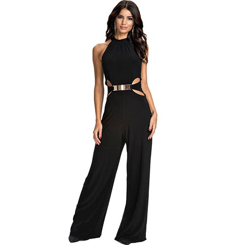 Slim Sexy Ladies Summer Sleeveless Round Neck Jumpsuit Image 2