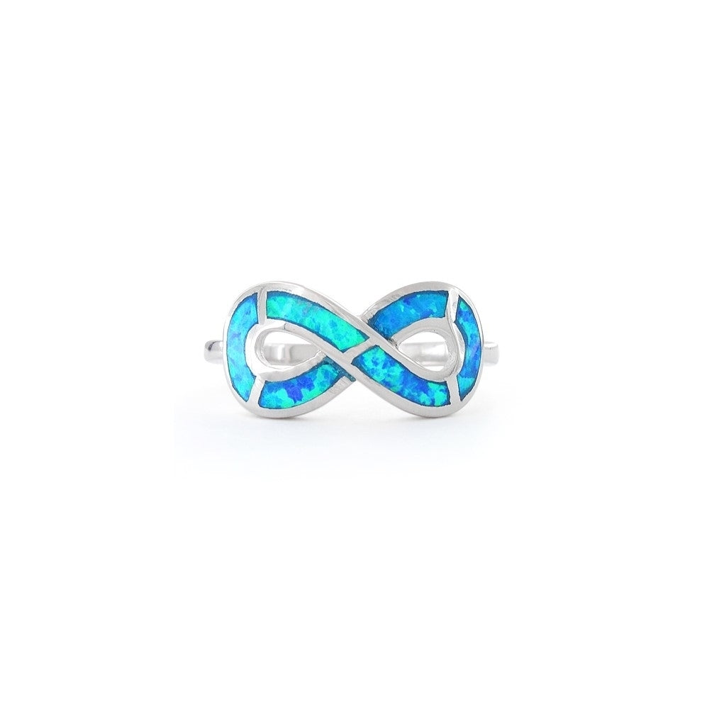 Blue Opal Infinity Ring Image 2