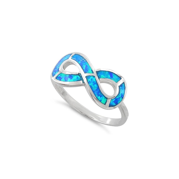 Blue Opal Infinity Ring Image 3