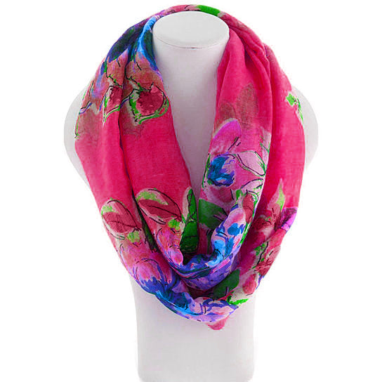 GARDEN Rose Painting Infinity Scarf Image 4