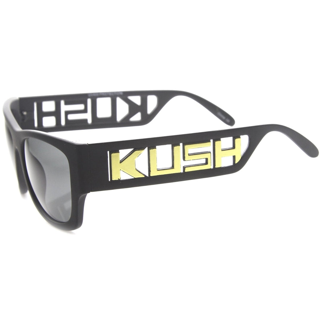 Casual Sport Kush Wide Temple Cutout Square Lens Rectangle Sunglasses 55mm Image 3