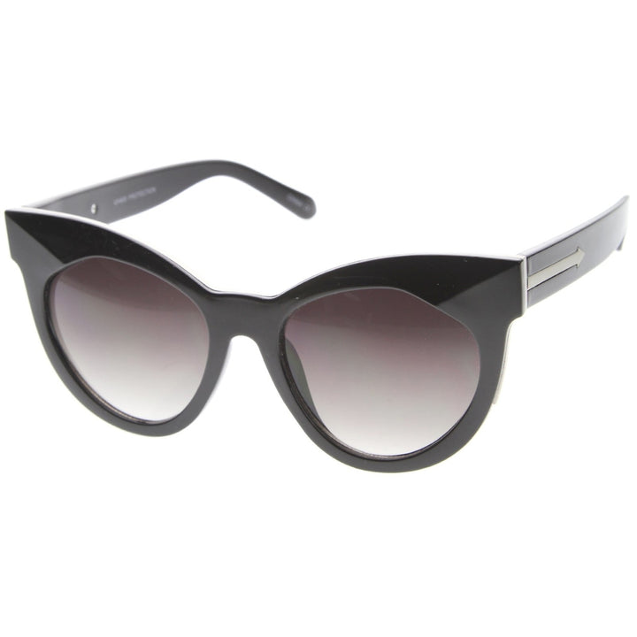 Chic Womens Oversized Flat Lens Bold Chunky Cat Eye Sunglasses 64mm Image 3