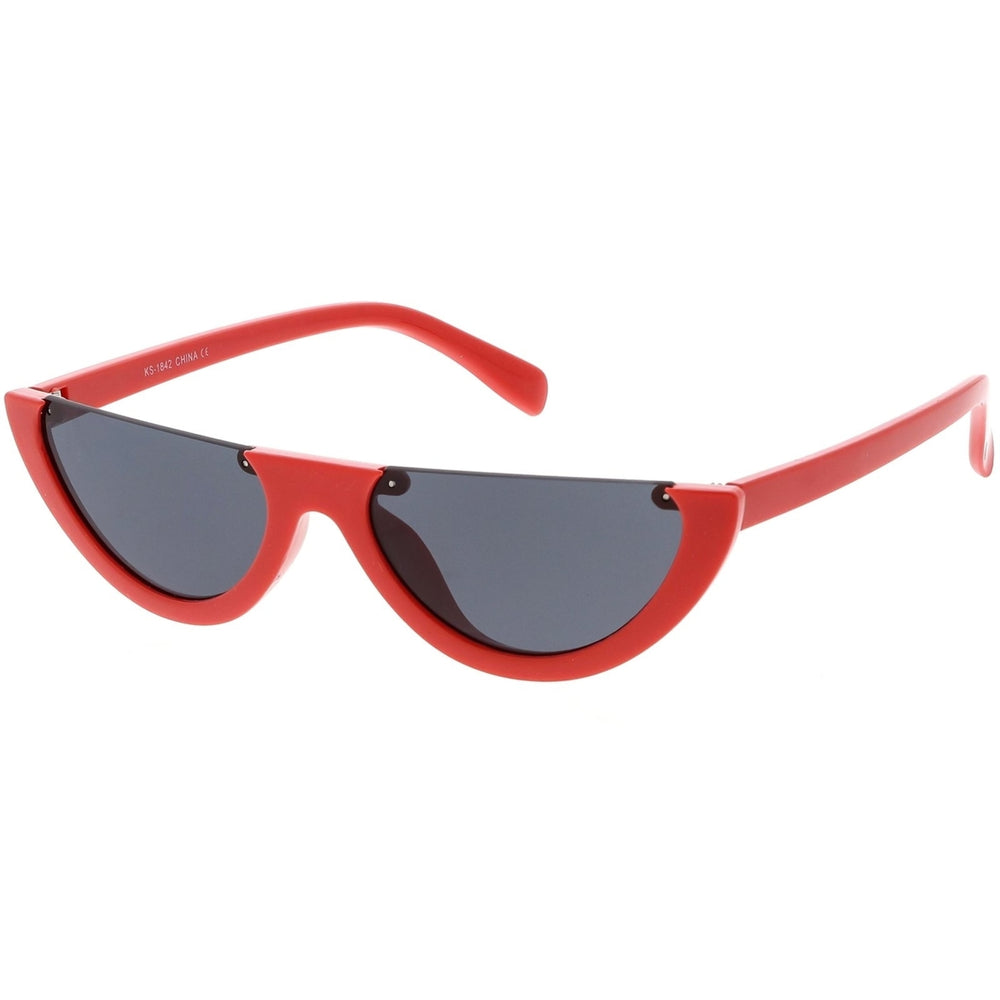 Extreme Semi Rimless Cat Eye Sunglasses Neutral Colored Lens 55mm Image 2