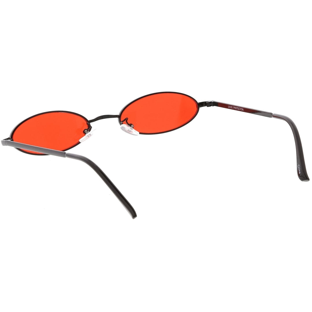 Extreme Small Oval Sunglasses Color Tinted Flat Lens 51mm Image 4