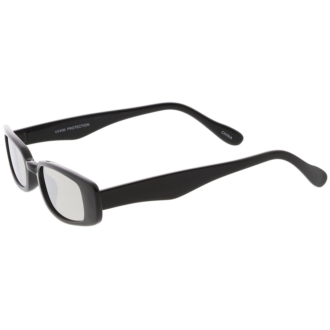 Extreme Thin Small Rectangle Sunglasses Mirrored Lens 49mm Image 3