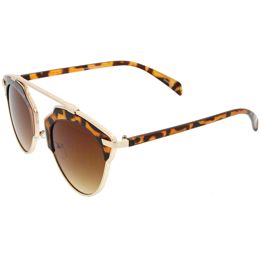 High Fashion Two-Toned Pantos Crossbar Tinted Lens Aviator Sunglasses 52mm Image 3
