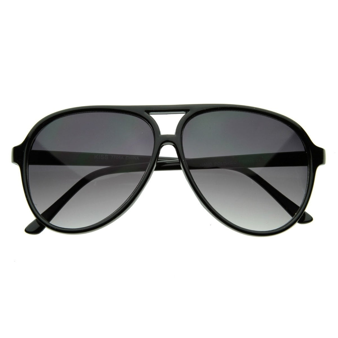 Large Classic Retro Plastic Aviator Sunglasses Image 1