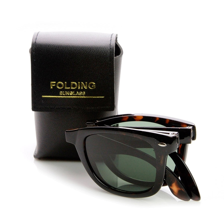 Limited Edition Folding Pocket Horn Rimmed Sunglasses + Case Image 1