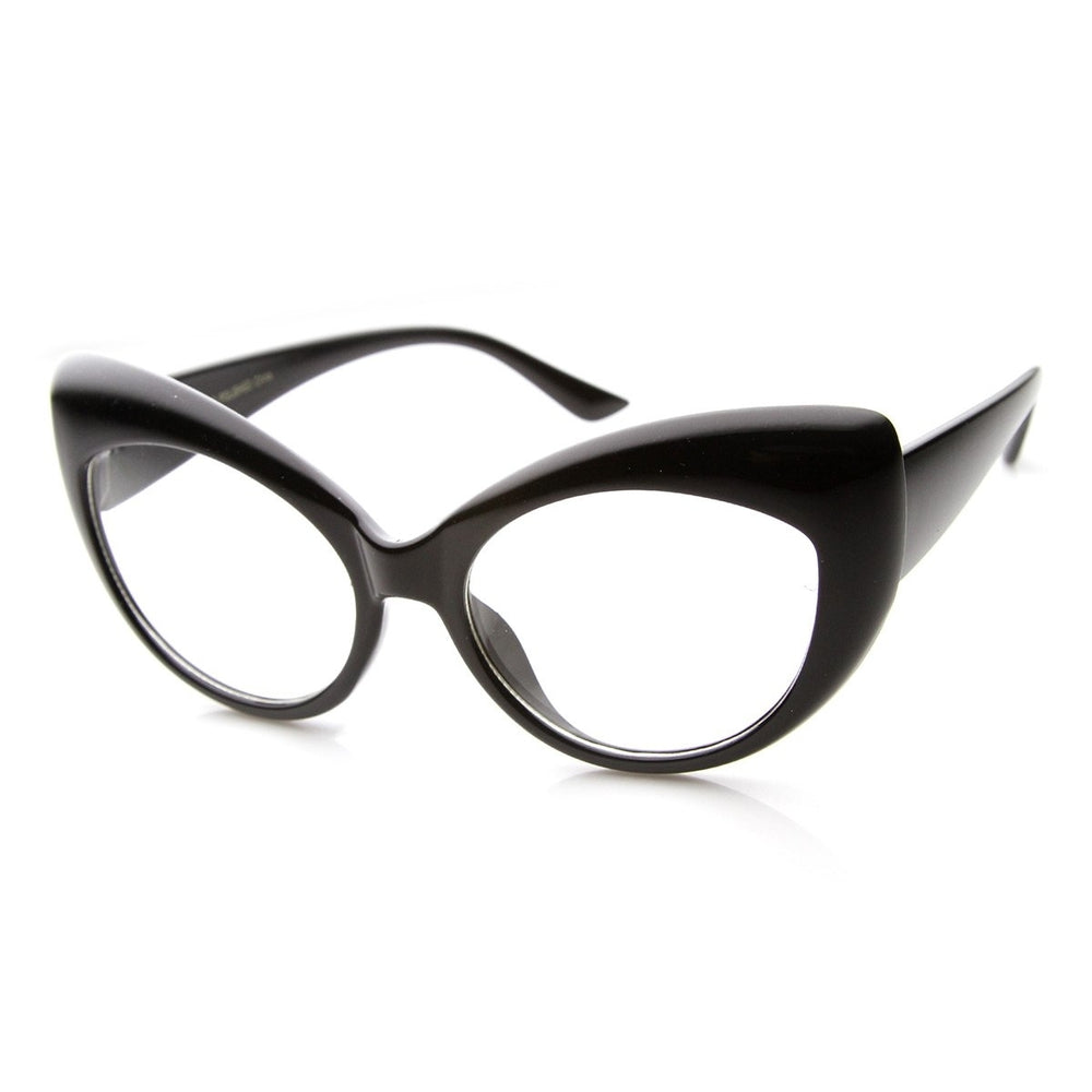 Mod Pointed Cat Eye Clear Fashion Frame Glasses Image 2