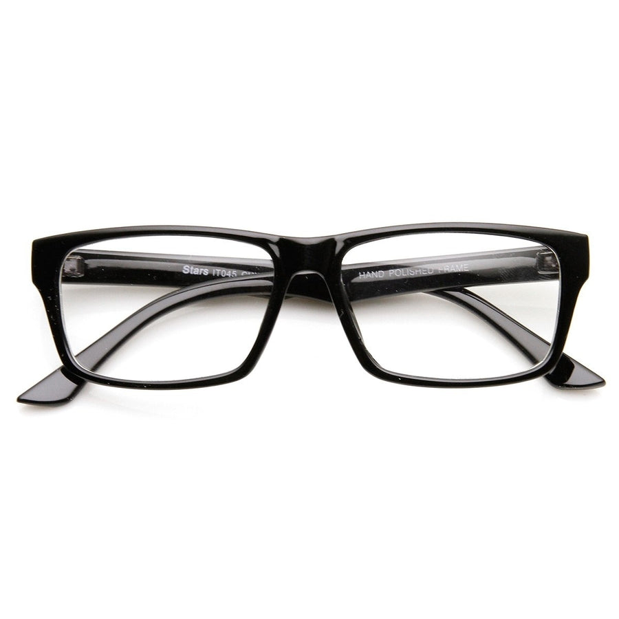 Modern Fashion Basic Mod Rectangular Clear Lens Glasses Image 1