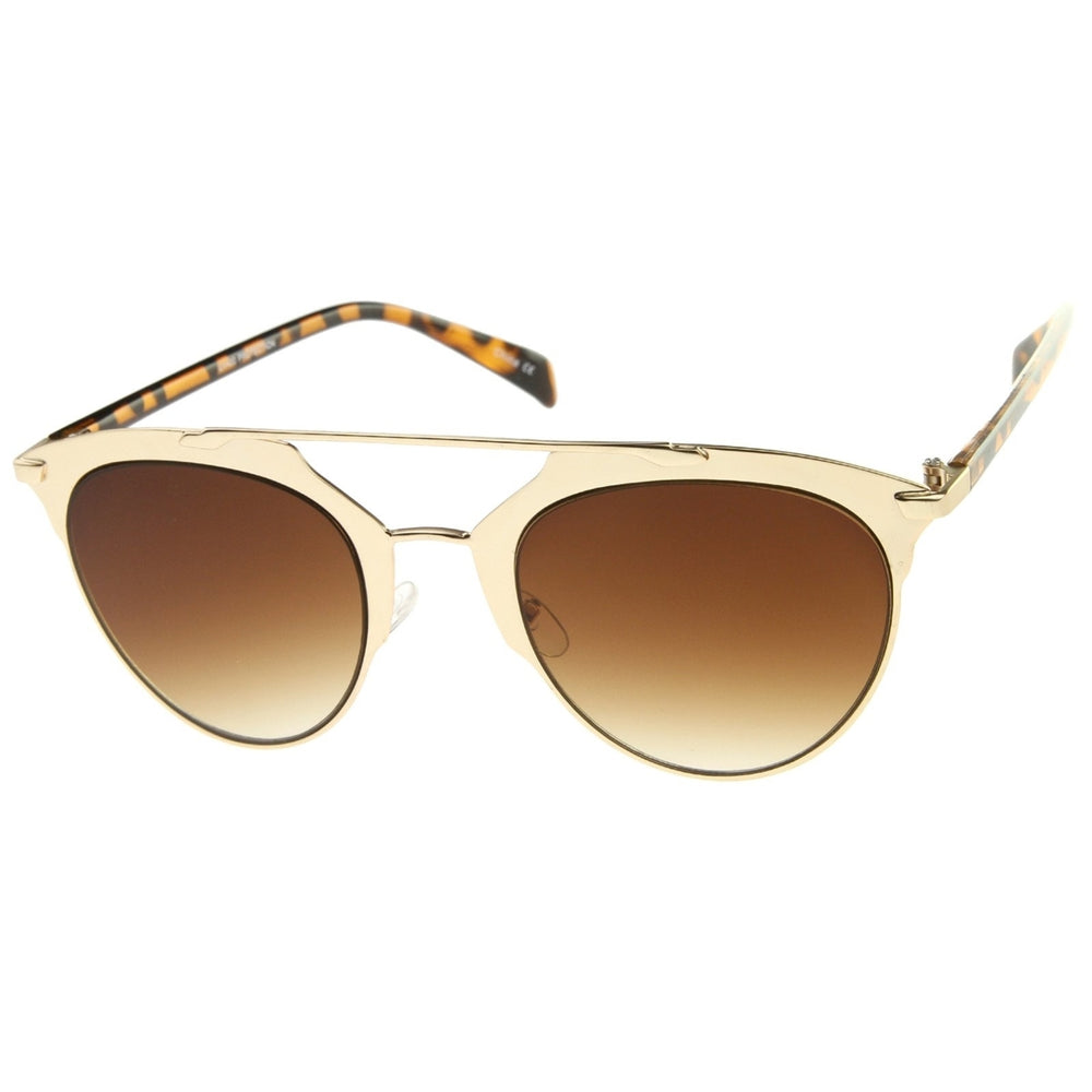 Modern Fashion Matte Metal Frame Double Bridge Pantos Aviator Sunglasses 55mm Image 2