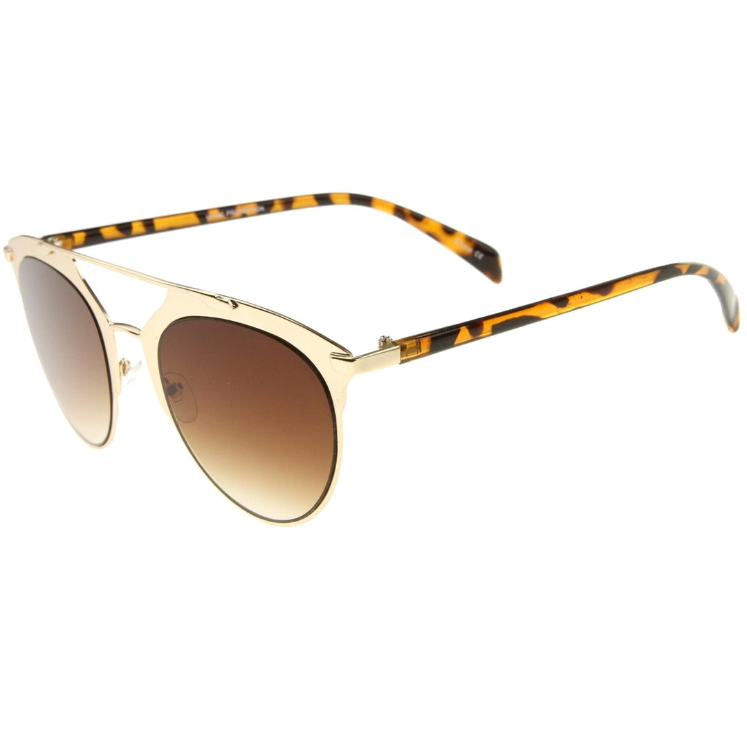 Modern Fashion Matte Metal Frame Double Bridge Pantos Aviator Sunglasses 55mm Image 3
