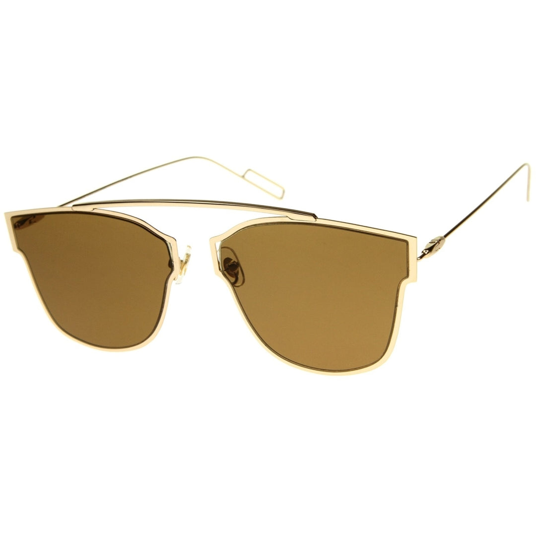 Modern Ultra Thin Open Metal Aviator Sunglasses 55mm UV400 Minimalist Design Image 2