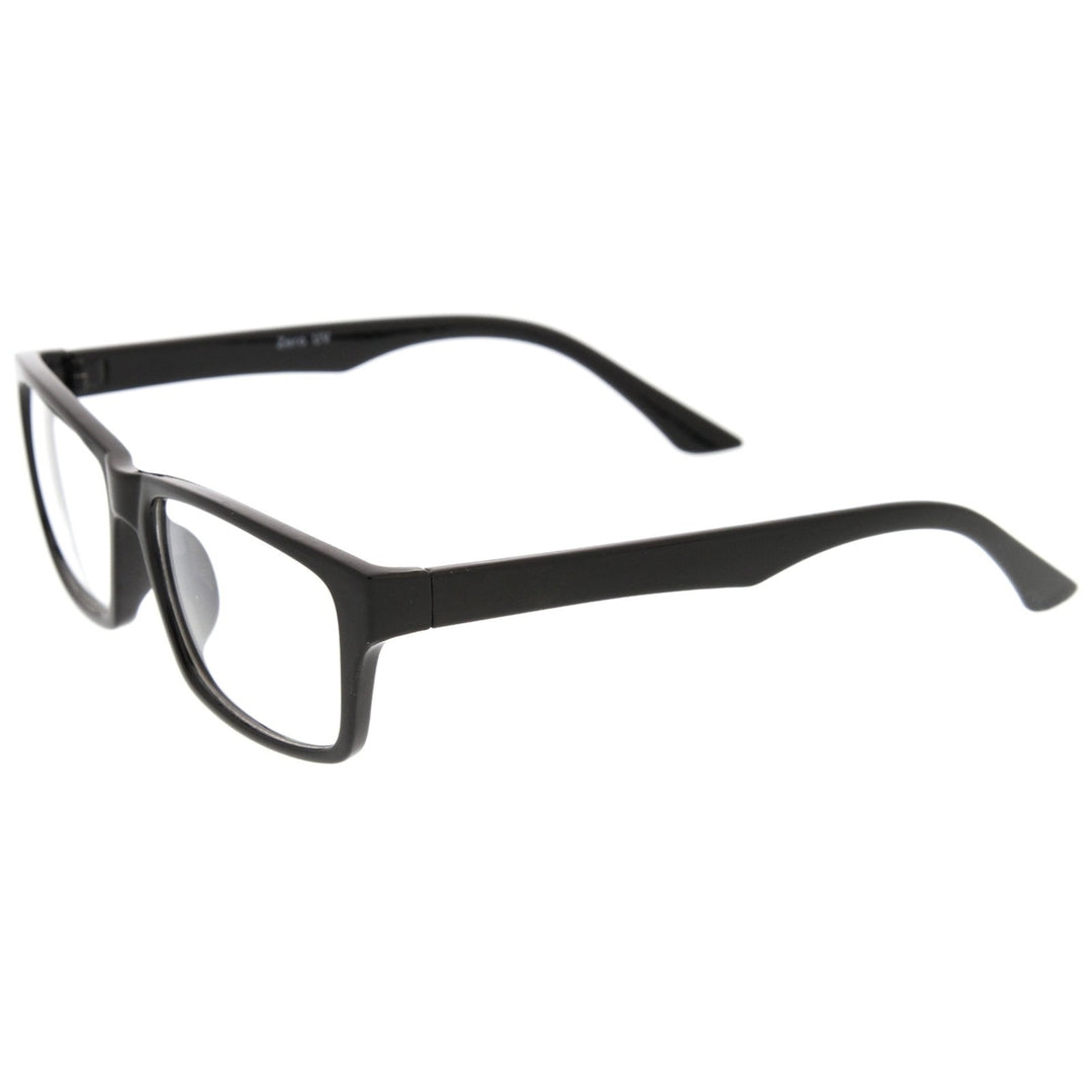 Modern Horn Rimmed Clear Lens Rectangle Eyeglasses 52mm Image 3