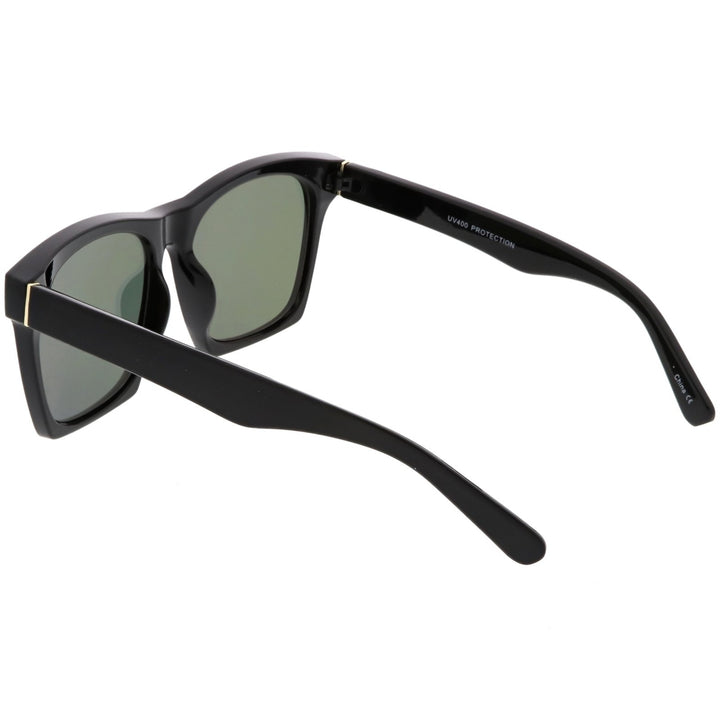 Modern Horn Rimmed Sunglasses Square Color Mirrored Flat Lens 54mm Image 4
