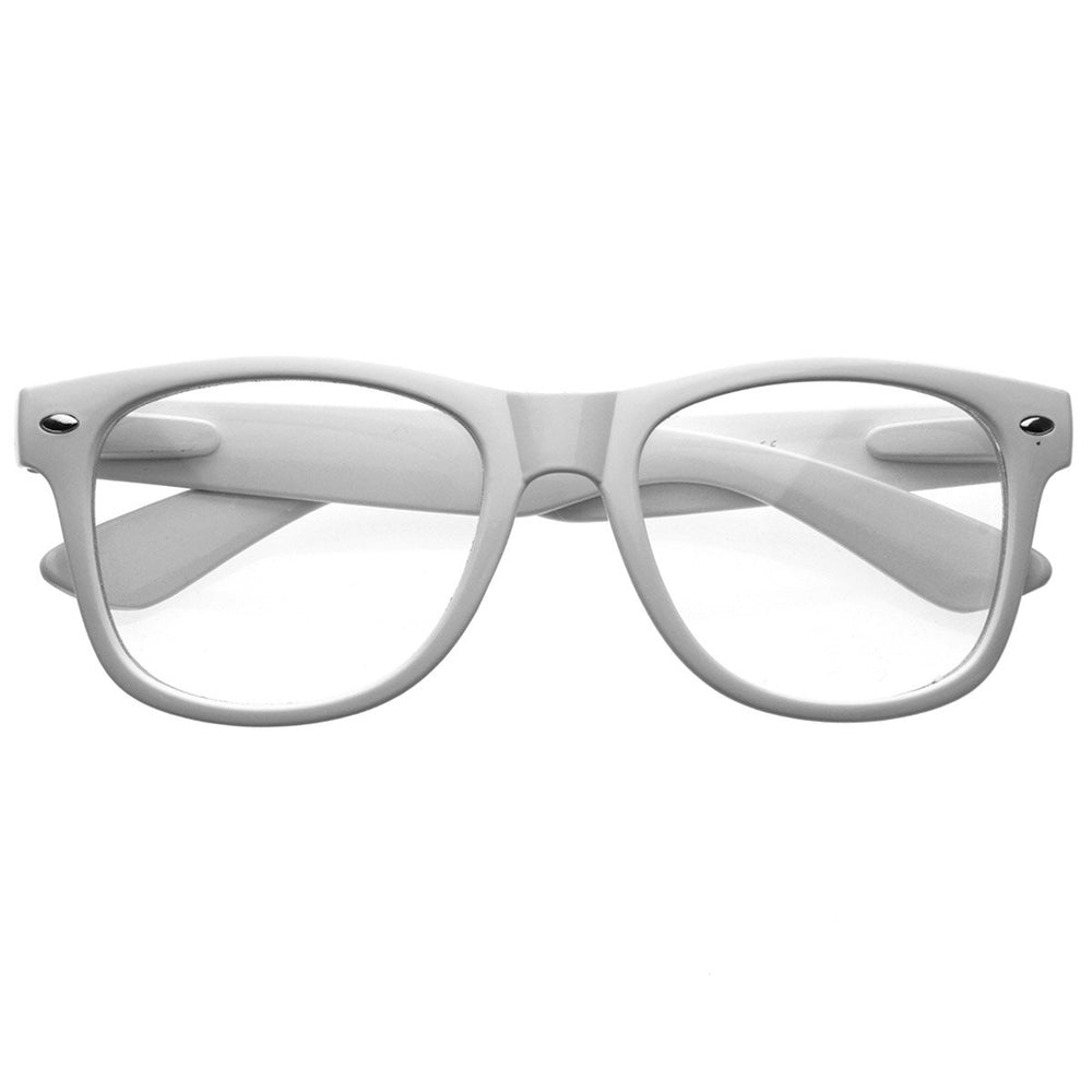 Nerd Raver Poser Clubbing Clear Lens UV400 Dork Horn Rimmed Glasses Image 2