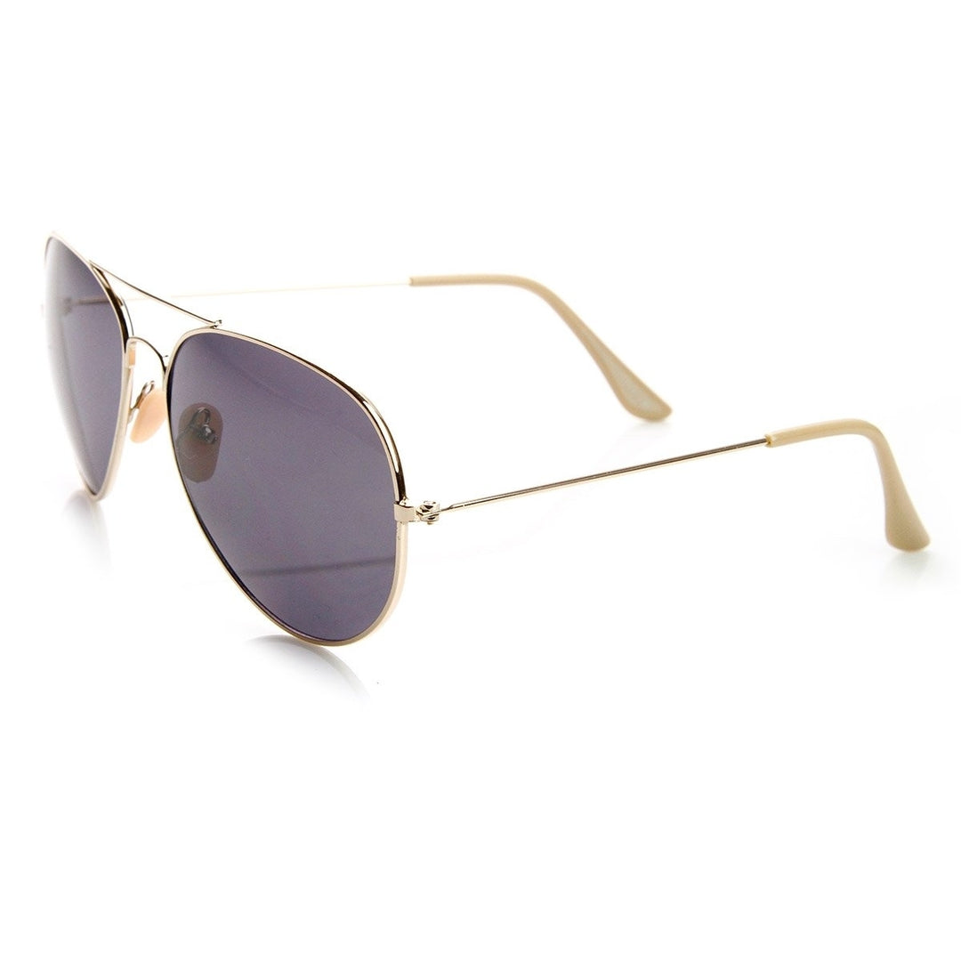 Original Basic Casual Fashion Metal Aviator Sunglasses - 56mm Lens Image 3