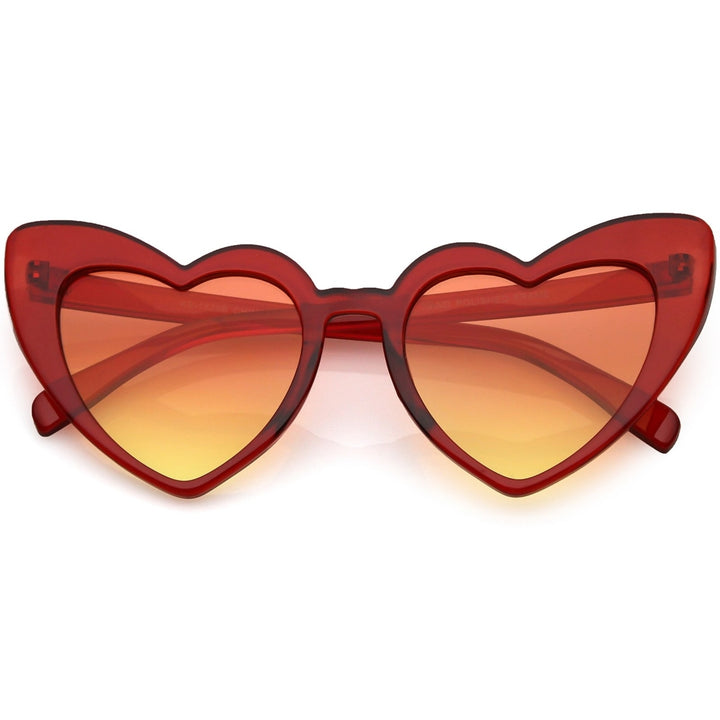 Oversize Extreme Heart Sunglasses Color Gradient Lens 51mm Image 1