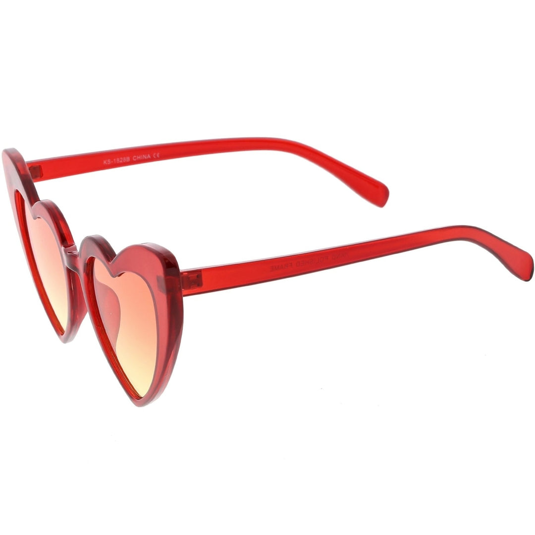 Oversize Extreme Heart Sunglasses Color Gradient Lens 51mm Image 3