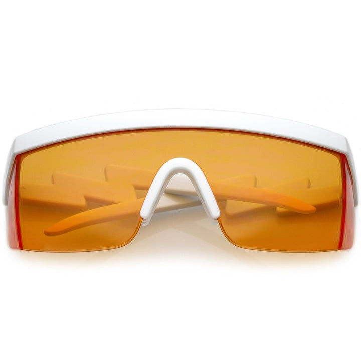 Oversize Semi Rimless Goggle Shield Sunglasses Color Lens 60mm Image 1