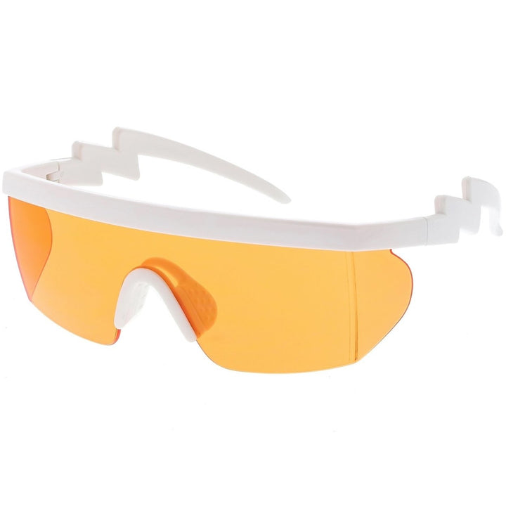 Oversize Semi Rimless Goggle Shield Sunglasses Color Lens 60mm Image 2
