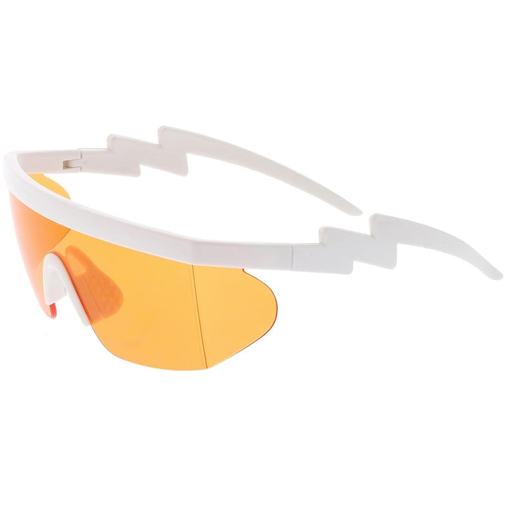 Oversize Semi Rimless Goggle Shield Sunglasses Color Lens 60mm Image 3