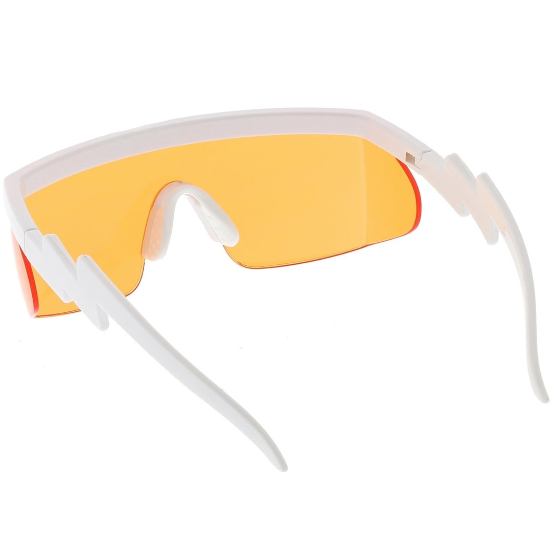 Oversize Semi Rimless Goggle Shield Sunglasses Color Lens 60mm Image 4