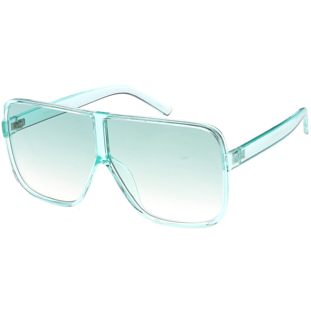 Oversize Translucent Square Sunglasses Flat Top Color Tinted Lens 69mm Image 2