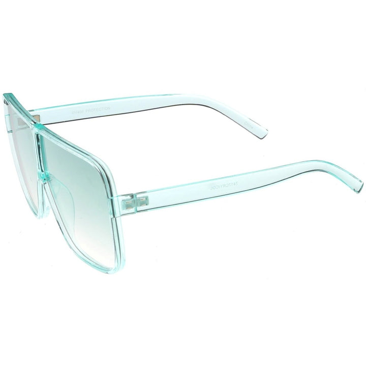 Oversize Translucent Square Sunglasses Flat Top Color Tinted Lens 69mm Image 3