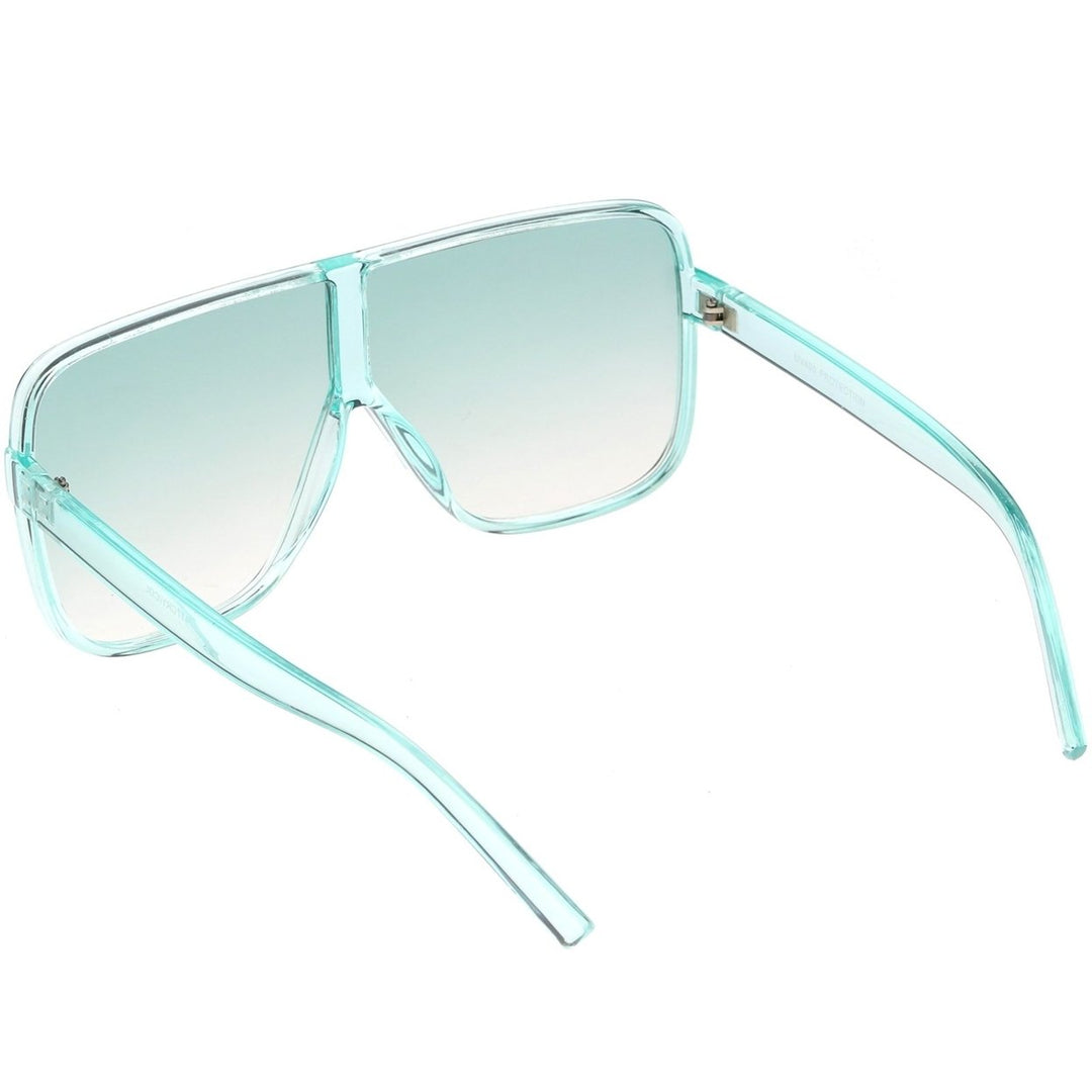 Oversize Translucent Square Sunglasses Flat Top Color Tinted Lens 69mm Image 4