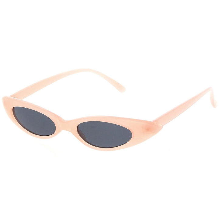 Pastel Thin Extreme Oval Sunglasses Neutral Colored Oval Lens 47mm Image 2