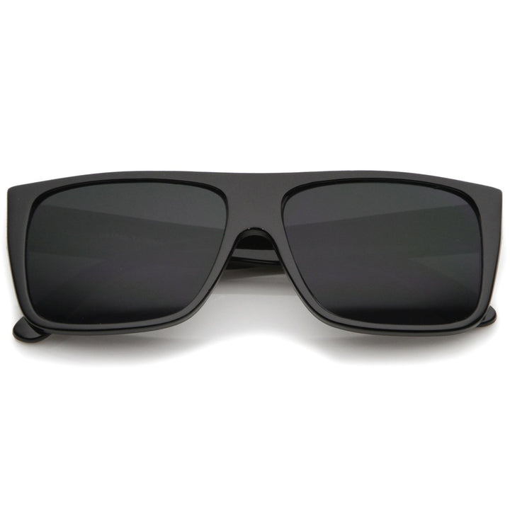 Retro Flat Top Wide Temple Eazy E Style Rectangle Sunglasses 57mm Image 1