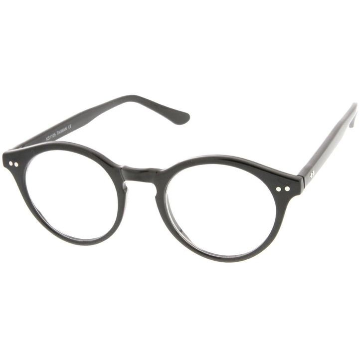 Retro Keyhole Nose Bridge Clear Lens P3 Round Glasses 46mm Image 2