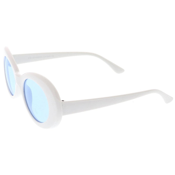 Retro Oval Sunglasses With Tapered Arms Colored Lens 50mm Image 4