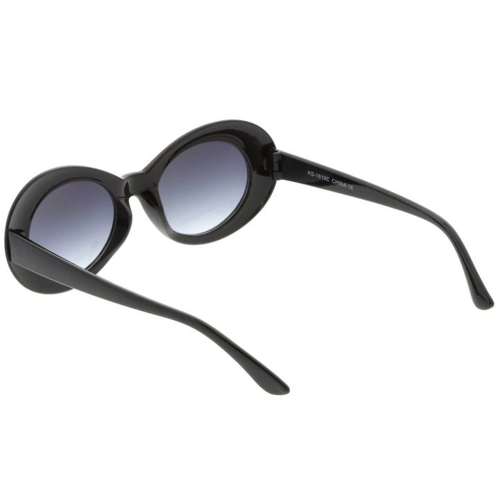 Retro Oval Sunglasses With Tapered Arms Neutral Colored Gradient Lens 50mm Image 4