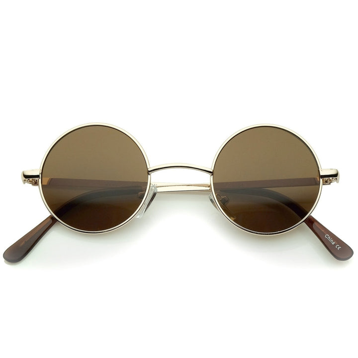 Retro Lennon Style Round Metal Sunglasses 41mm Neutral Lens Fashion Accessory Image 1