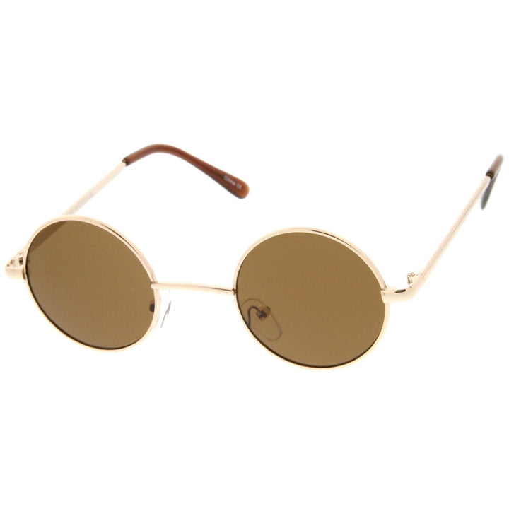 Retro Lennon Style Round Metal Sunglasses 41mm Neutral Lens Fashion Accessory Image 3