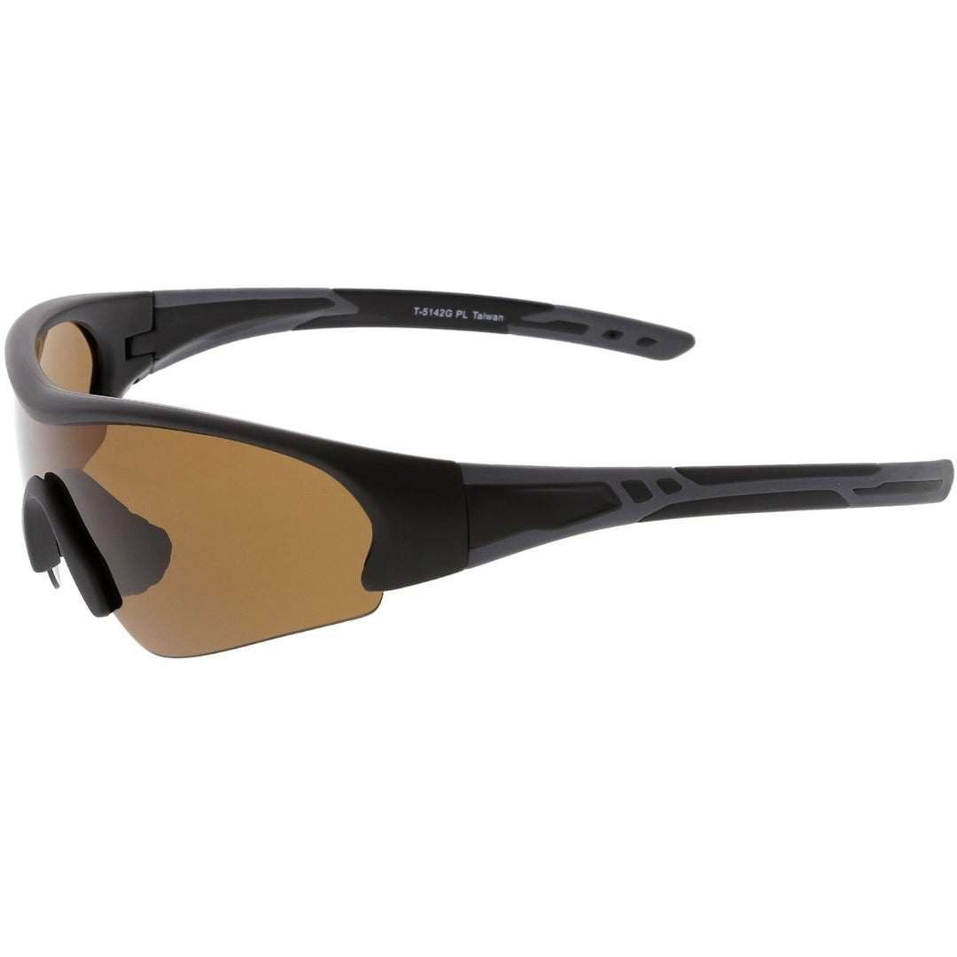 TR-90 Polarized Sports Sunglasses Semi-Rimless Wrap 72mm Lens UV Protection Image 3