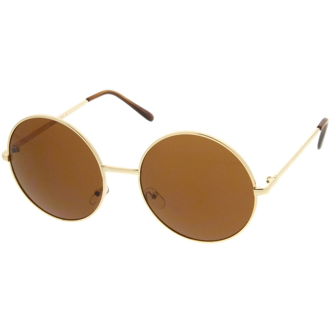 Super Large Oversize Slim Temple Round Sunglasses 61mm Image 3