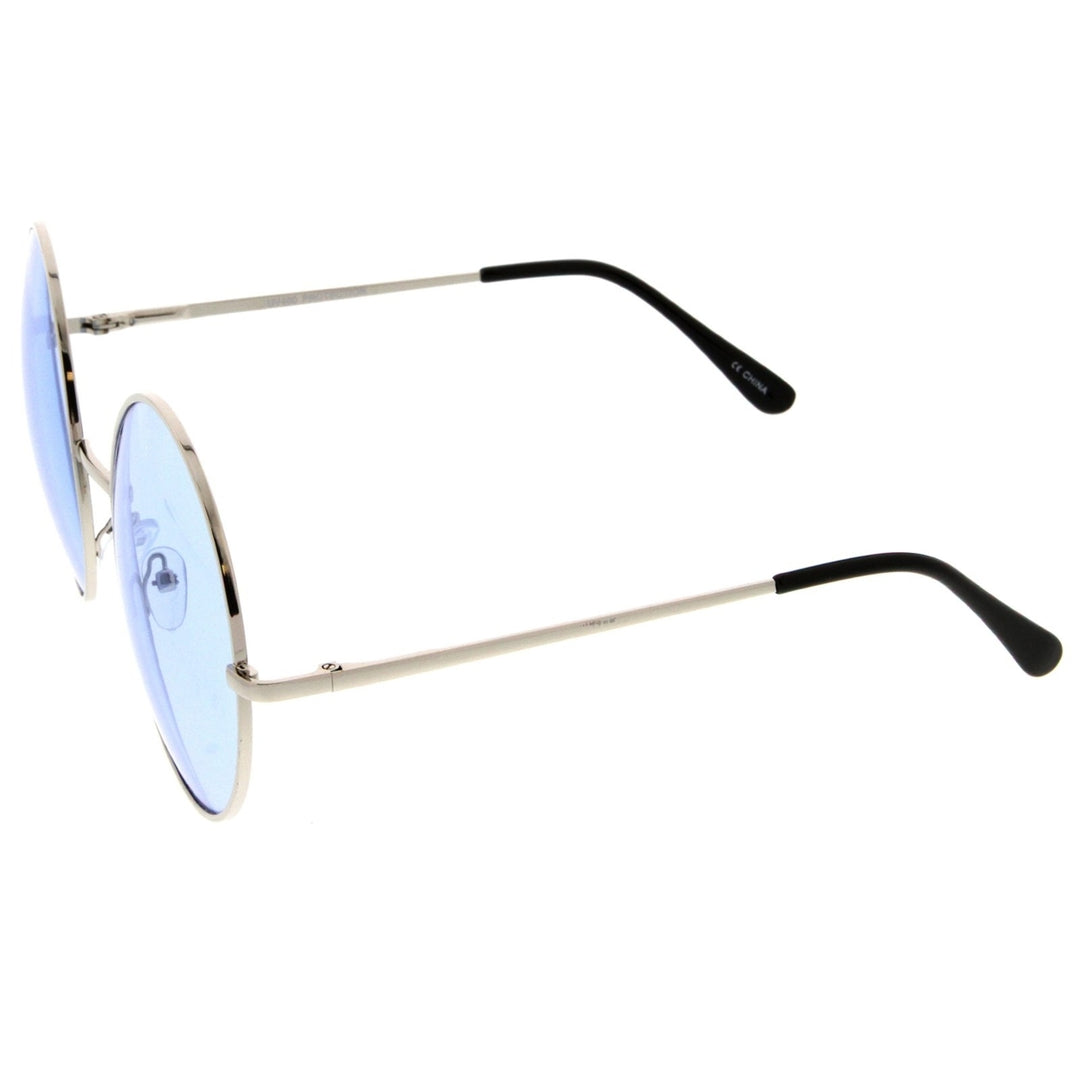 Super Oversize Slim Temple Colorful Lens Round Sunglasses 61mm Image 3