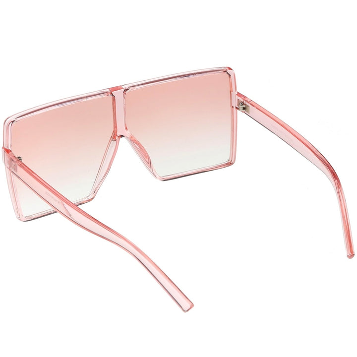Super Oversize Translucent Square Sunglasses Flat Top Color Tinted Flat Lens 69mm Image 4