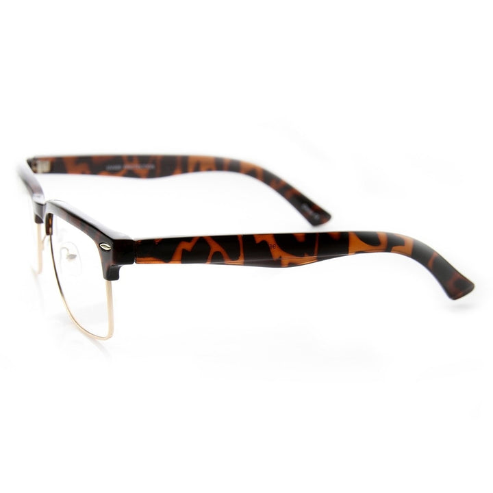 Unisex Square Medium Semi-Rimless Modern Fashion Glasses Image 3
