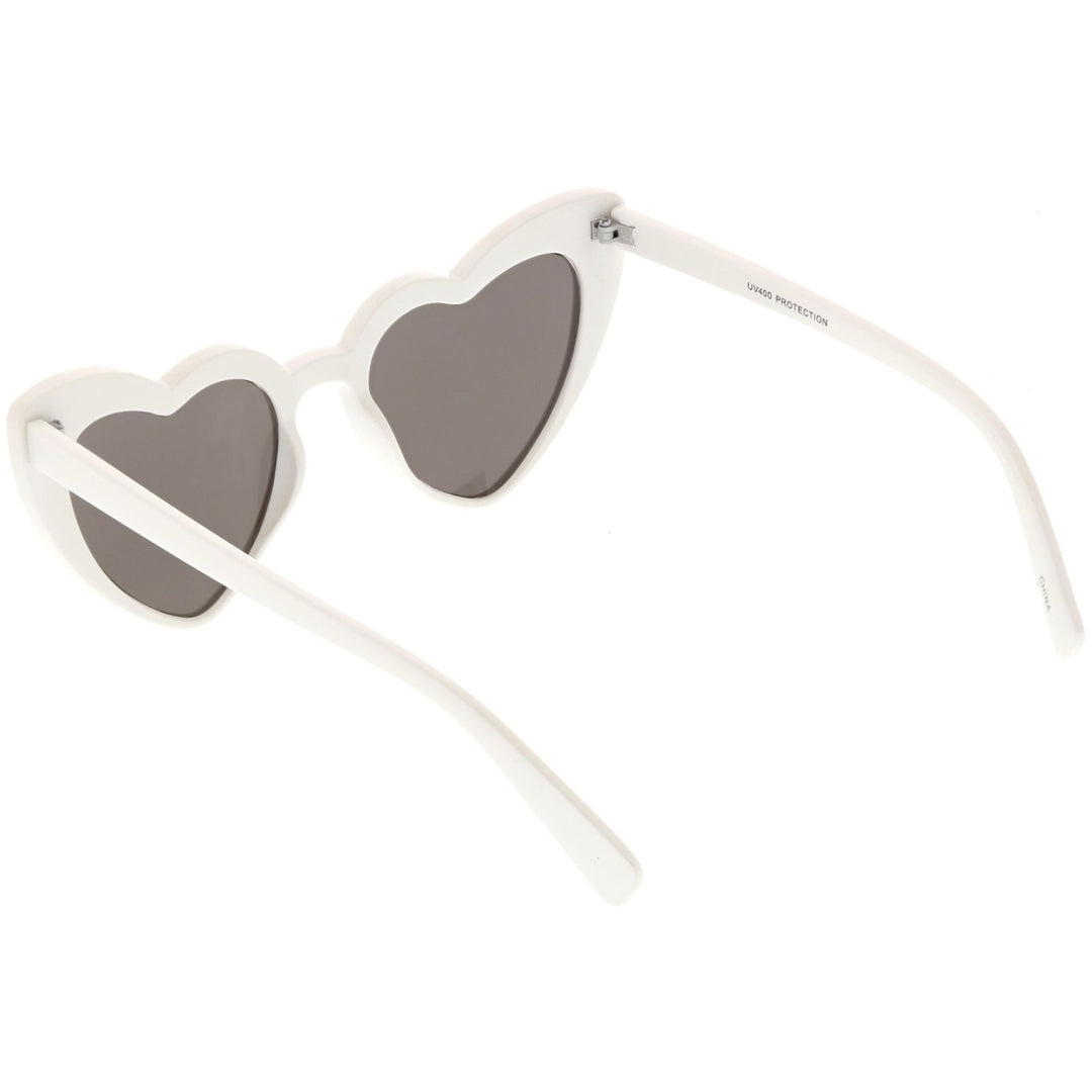 Womens Oversize Chunky Heart Sunglasses Colored Mirror Lens 51mm Image 4