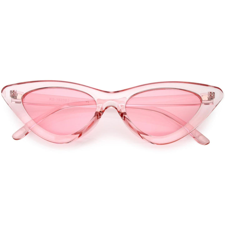 Womens Exaggerated Translucent Cat Eye Sunglasses Color Tinted Lens 48mm Image 1