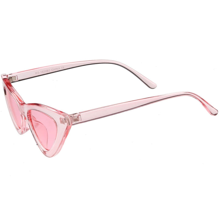 Womens Exaggerated Translucent Cat Eye Sunglasses Color Tinted Lens 48mm Image 3