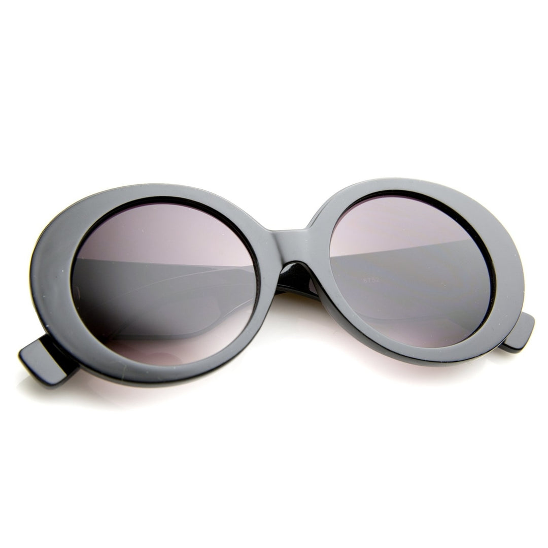 Womens High Fashion Glam Chunky Round Oversize Sunglasses 50mm Image 4