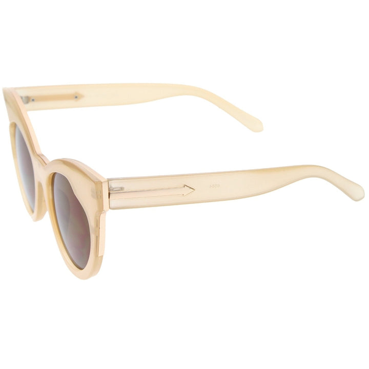 Womens Mod Fashion Oversized Flat Lens Bold Chunky Cat Eye Sunglasses 64mm Image 2