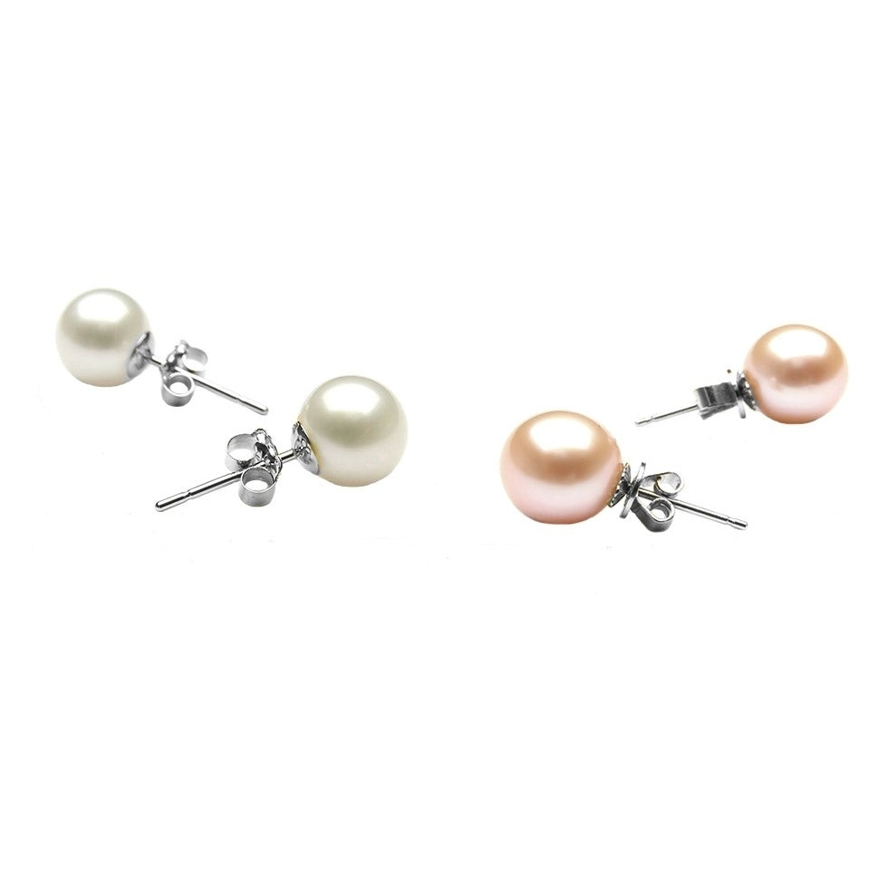 Set of 2 8MM Pearl Earrings Image 3