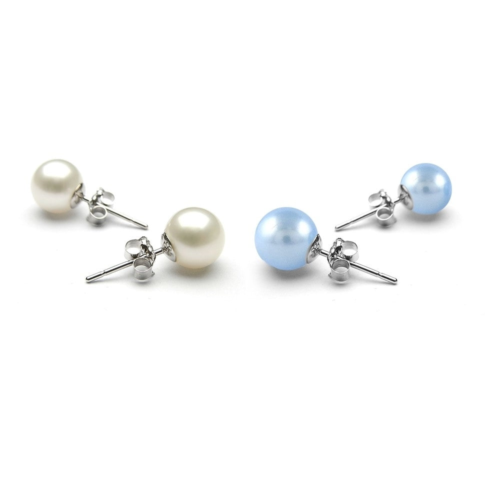 Set of 2 8MM Pearl Earrings Image 1