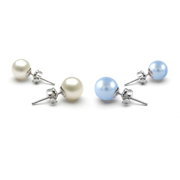 Set of 2 8MM Pearl Earrings Image 1